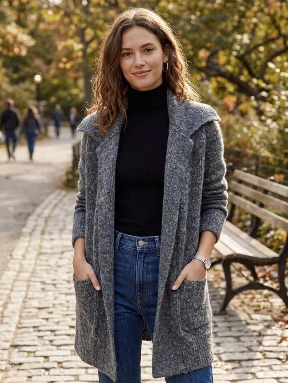 Babaton Aritzia Women's Grey Italian Wool Mohair Blend Knit Caridgan Size Small - Picture 1 of 6